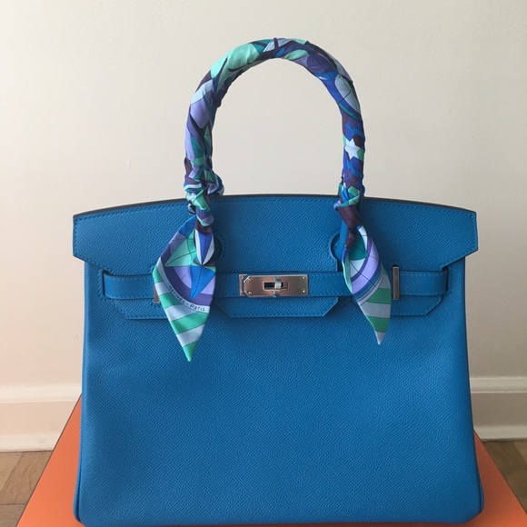 Hermès Birkin 30 cm Blue Zanzibar Epsom Leather - Picture 16 of 16